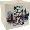 KEEP CALM UND TRINK TEE Spardose aus Holz London Produktbild-Vorschau 1