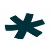 A teal-colored pot holder with a star shape and a logo in the center, isolated on a white background. Produktbild-Vorschau