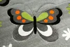 Kinderteppich Schmetterling Design Grau Rot Grün Schwarz Produktbild-Vorschau 2