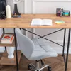 A home office setup with a desk, chair, and shelves. Podgląd zdjęcia produktu