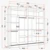 Schwebetürenschrank Kleiderschrank Schrank 203cm Weiß/Weiß Produktbild-Vorschau 7