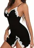 Satin-Nachthemd - Damenpyjama - Spitze, Weiß - Bequem - Produktbild-Vorschau 6