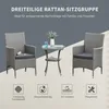 Outsunny 3-tlg. Balkonmöbel Set Sitzgruppe Rattan Gartenset Produktbild-Vorschau 4