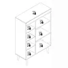 Wohnzimmer Vitrine in Grün Matt mit Eiche STOCKTON-61 Produktbild-Vorschau 7