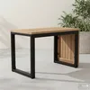 home24 Beistelltisch - Stahl / Akazie Massiv - Braun Produktbild-Vorschau 2