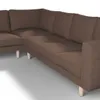 Dekoria Bezug für Norsborg 5-Sitzer Ecksofa, braun, Produktbild-Vorschau 3