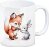 Fuchs und Hase Tierkinder Kaffeebecher Produktbild-Vorschau 1