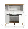 A diagram of a white and wood secretary desk with dimensions labeled. Produktbild-Vorschau