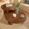 Runder Couchtisch aus Massivholz mit Kugelfüßen Produktbild-Vorschau 4