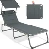 HOMECALL XXL Aluminium Sonnenliege mit Dach Gartenliege Produktbild-Vorschau 3