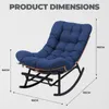 COMHOMA : grand fauteuil à bascule, large chaise longue à Voir les images du produit 5