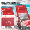 A red lounge chair next to a swimming pool. Produktbild-Vorschau