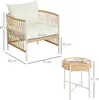 Outsunny 3er Set Rattan Gartenmöbel-Set, Gartengarnitur mit Produktbild-Vorschau 7