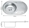 Einbauspüle 77x50cm rund aus Edelstahl Ablage - links Produktbild-Vorschau 5