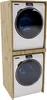 A stacked washing machine and dryer unit within a wooden frame. Anteprima dell’immagine prodotto