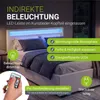 Juskys Polsterbett Lyon 140 x 200 cm mit Bettkasten, LED Produktbild-Vorschau 3
