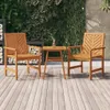vidaXL Garten-Essstühle 2 Stk. Massivholz Akazie Produktbild-Vorschau 2