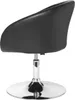A black leather-look chair with a chrome base, shown from the back. Produktbild-Vorschau