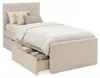 Homestyle4u Polsterbett 90x200 Beige Einzelbett Bettgestell Produktbild-Vorschau 6