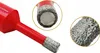 A collage of images showing a diamond drill bit set, with close-ups of the drill bit head and its texture. Produktbild-Vorschau