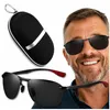 Lunettes de soleil polarisées pour hommes, noires, monture Voir les images du produit 3