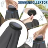 Collage of images showing how to attach a solar collector to a patio umbrella. Produktbild-Vorschau