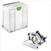 A white storage case and a circular saw are displayed against a white background. Podgląd zdjęcia produktu