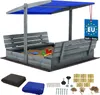 KOTARBAU® Sandkasten mit Dach 140x140 cm Holz mit Abdeckung Produktbild-Vorschau 1