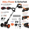 AJIEQAQ 3-in-1 Akku Rasentrimmer 21V, 1200W, 2×2,0Ah Akkus, Produktbild-Vorschau 3