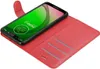 A red flip case for a Motorola phone is shown open, with the phone inside. Náhľad obrázku produktu