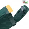 Close-up view of a green vacuum cleaner bag attachment with a yellow flap and an open green lid revealing a clear plastic component. Produktbild-Vorschau