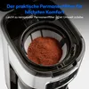 Close-up view of the top of a coffee maker with coffee grounds in the filter basket. Produktbild-Vorschau