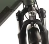 Close-up view of the front fork and headlight of an electric bicycle. Produktbild-Vorschau