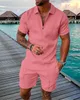 ASKSA Herren Sommer Trainingsanzug Polo Hemd Set Kurzarm Produktbild-Vorschau 2