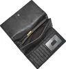 An open black leather wallet is shown from a top-down perspective against a white background. Produktbild-Vorschau