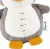 A close-up view of a plush toy penguin's belly and feet. Produktbild-Vorschau