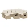 vidaXL 8-tlg. Garten-Sofagarnitur mit Kissen Beige Poly Produktbild-Vorschau 1
