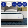 A mattress is shown on a bed frame, with decorative icons and text overlays indicating product features. Podgląd zdjęcia produktu