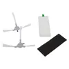 A set of replacement parts for a robot vacuum cleaner, including brushes and filters, displayed on a white background. Produktbild-Vorschau