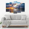 5-teiliges leinwandbild sonnenuntergang meer 100x70 cm Produktbild-Vorschau 3