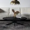 Couchtisch Oval - Schwarz - Mangoholz - 130cm - Couchtisch Produktbild-Vorschau 7