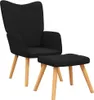 vidaXL Relaxsessel mit Hocker Schwarz Stoff Produktbild-Vorschau 8