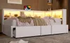 Lit banquette métallique 90x200 cm avec lit gigogne, Voir les images du produit 7
