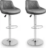Aga 2er Set Barhocker Grau aus Kunstleder 360° drehbar Produktbild-Vorschau 1