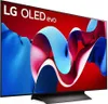 A television screen displaying abstract colorful shapes and the LG OLED evo logo. Produktbild-Vorschau