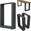 DIY 2er Set 30x43cm Tischkufen Bankkufen Stahl Grau Bankfuß Produktbild-Vorschau 1