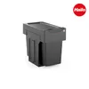 A product shot of a black waste sorter with the brand logo in the top right corner. Voir les images du produit