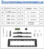 A diagram showing the components and hardware included with a TV wall mount, along with a table detailing screw sizes and quantities. Náhled obrázku produktu