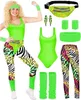BIQIQI 80er Jahre Damen Outfit Set Retro Trainingsanzug Produktbild-Vorschau 1