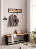 FineBuy Wandgarderobe Akazie Massivholz 80 cm - Produktbild-Vorschau 2